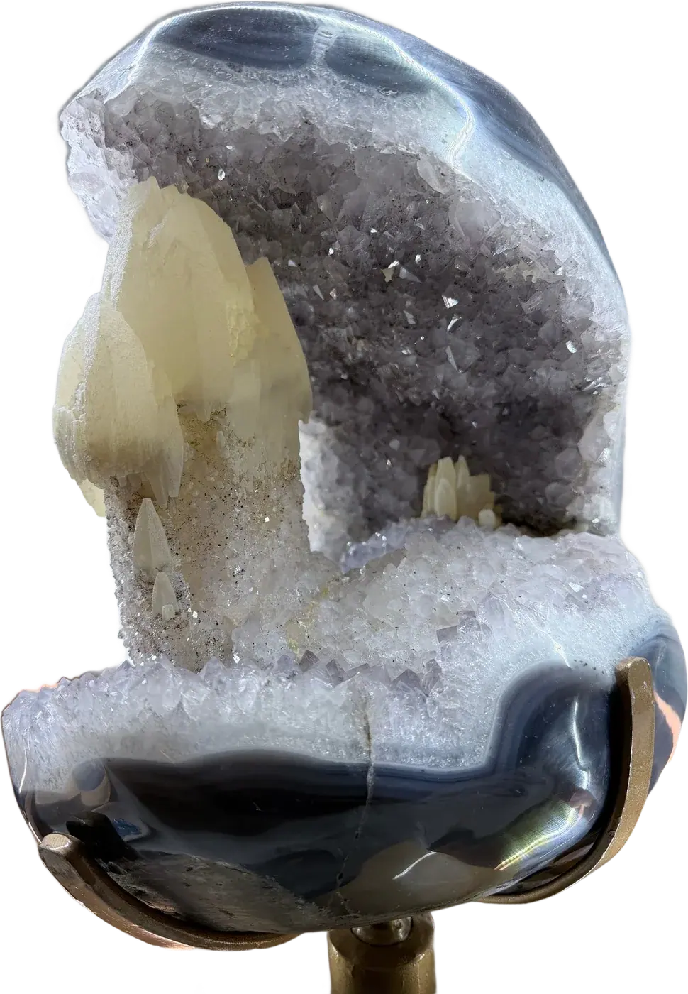 Amethyst mit einem Zepter-Calcit